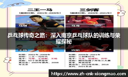 乒乓球传奇之路：深入南京乒乓球队的训练与荣耀探秘